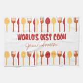 's Werelds beste Cook-aangepaste naam rood Sinaasa Theedoek (Horizontaal)