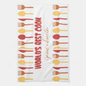 's Werelds beste Cook-aangepaste naam rood Sinaasa Theedoek (Verticaal)