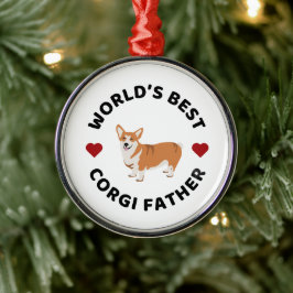 'S Werelds Beste Corgi Vader Hond Vader Kerstcadea Metalen Ornament