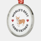 'S Werelds Beste Corgi Vader Hond Vader Kerstcadea Metalen Ornament (Links)