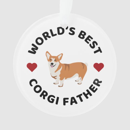 'S Werelds Beste Corgi Vader Hond Vader Kerstcadea Ornament (voorkant)