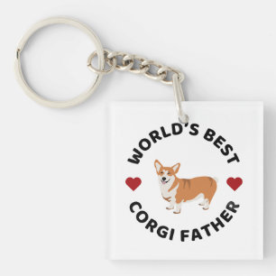 'S Werelds Beste Corgi Vader Pet Trotse Hond Papa Sleutelhanger