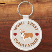 'S Werelds Beste Corgi Vader Trotse Hond Papa Gift Sleutelhanger (Achterkant)