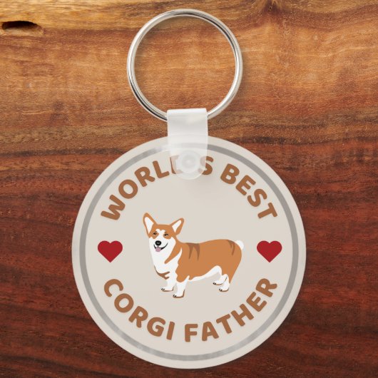 'S Werelds Beste Corgi Vader Trotse Hond Papa Gift Sleutelhanger (Voorkant)