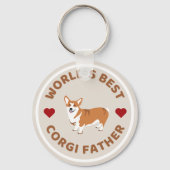 'S Werelds Beste Corgi Vader Trotse Hond Papa Gift Sleutelhanger (Achterkant)