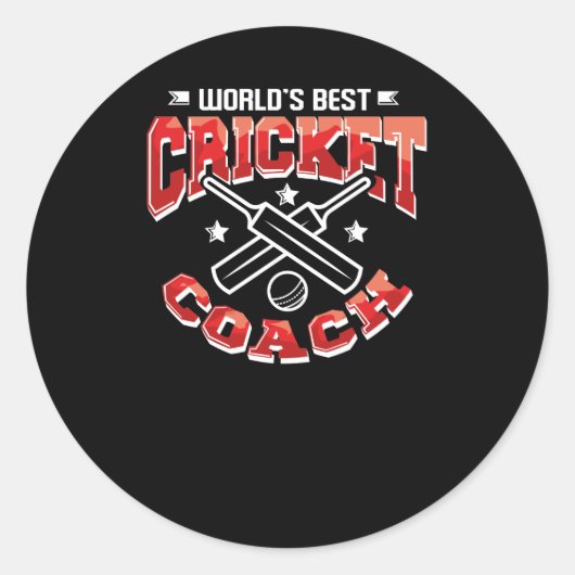 's Werelds beste cricketcoach Ronde Sticker (Voorkant)