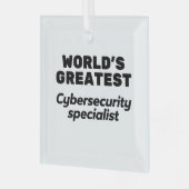's Werelds beste Cybersecurity Specialist Glas Ornament (Voorkant links)