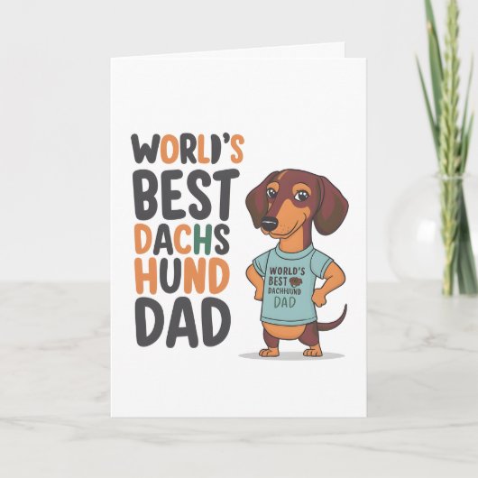 's Werelds beste Dachshund Dog Pap Vaderdag Kaart (Voorkant)