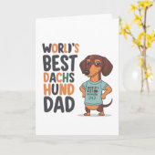 's Werelds beste Dachshund Dog Pap Vaderdag Kaart (Gele Bloem)