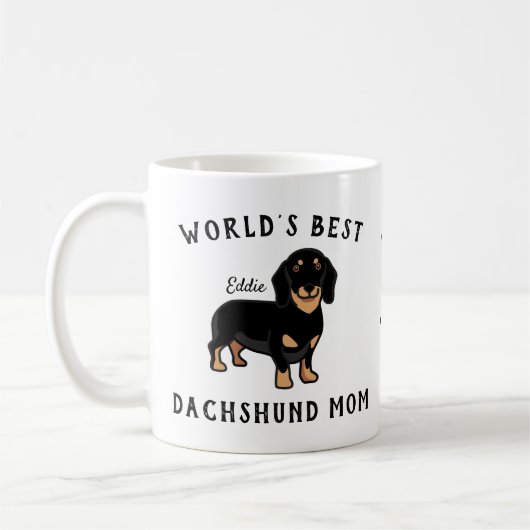 's Werelds beste Dachshund-mam, persoonlijke honde Koffiemok (Links)