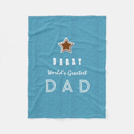 's Werelds beste DAD Blue Brick-aangepaste naam Z3 Fleece Deken (Voorkant)