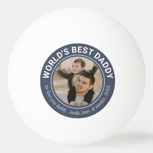 'S Werelds Beste Daddy Schattige Vaderdag Custom P Pingpongbal (Achterkant)