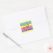 's Werelds beste dans leraar koopwaar Vierkante Sticker (Envelop)