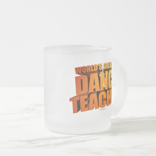 's Werelds beste dansleraar, gevriesde glazen koff Matglas Koffiemok (Voorkant rechts)