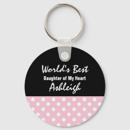 's Werelds beste DAUGHTER IN WET Polka Dot Gift V0 Sleutelhanger