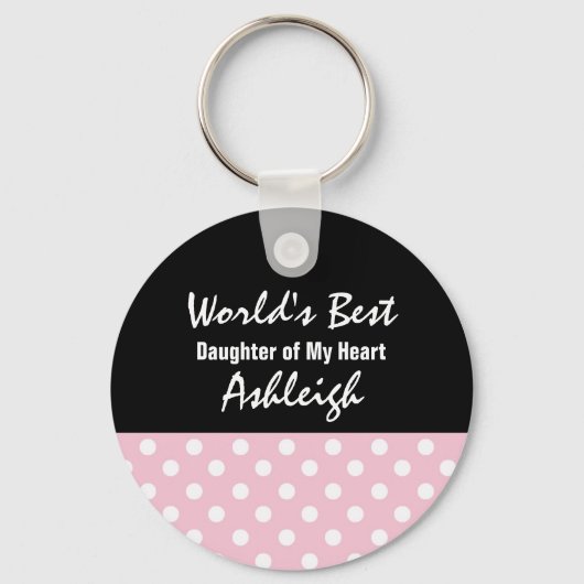 's Werelds beste DAUGHTER IN WET Polka Dot Gift V0 Sleutelhanger (Voorkant)