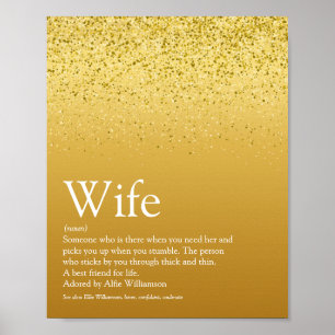 's Werelds beste definitie van vrouw Gold Glitter Poster