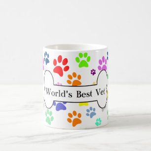 's werelds beste dierenarts Colorful Pet Paws Koffiemok