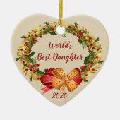 's Werelds beste Dochter Antiek kerstmis Keramisch Ornament (Voorkant)