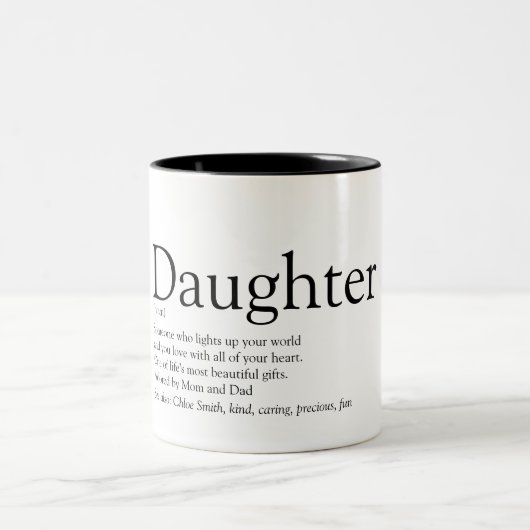 's Werelds beste dochter-definitiefs moderne vun Tweekleurige Koffiemok (Center)