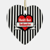 's Werelds beste dochter Red Heart Ribbon V20F Keramisch Ornament (Rechts)