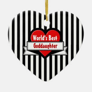's Werelds beste dochter Red Heart Ribbon V20F Keramisch Ornament