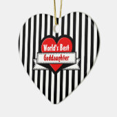 's Werelds beste dochter Red Heart Ribbon V20F Keramisch Ornament (Links)