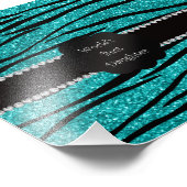 's Werelds beste dochter turquoise glitter zebra Foto Afdruk (Hoek)