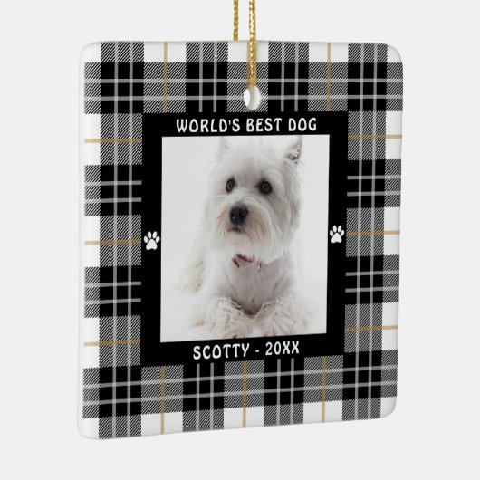 'S WERELDS BESTE DOG Black White Tan Pset Keramisch Ornament (Rechts)