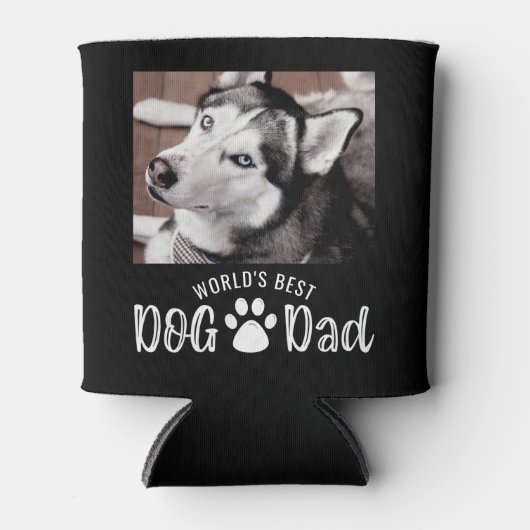 'S WERELDS BESTE DOG DAD 2-foto's schilderen afdru Blikjeskoeler (Voorkant)