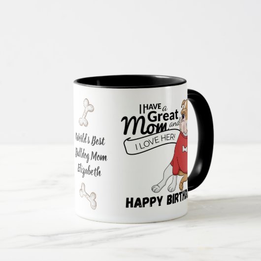 's Werelds BESTE ENGELSE BULLDOG MAM gepersonalise Mok (Voorkant rechts)