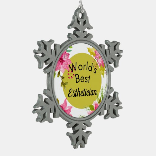 's Werelds beste estheticiaanse versiering Tin Sneeuwvlok Ornament (Links)