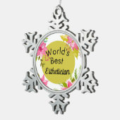 's Werelds beste estheticiaanse versiering Tin Sneeuwvlok Ornament (Rechts)