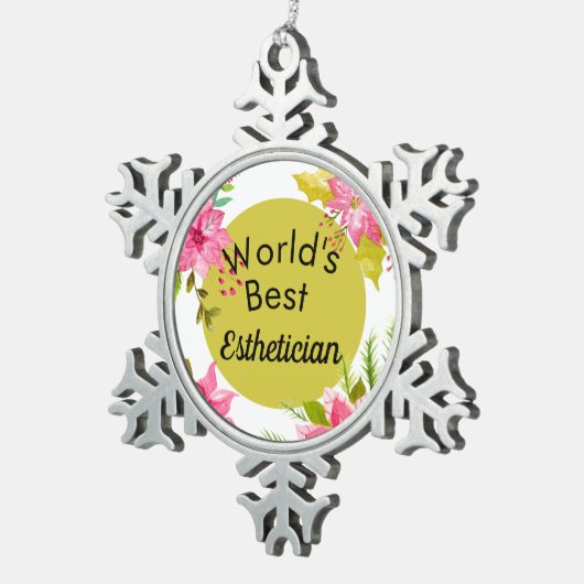 's Werelds beste estheticiaanse versiering Tin Sneeuwvlok Ornament (Rechts)