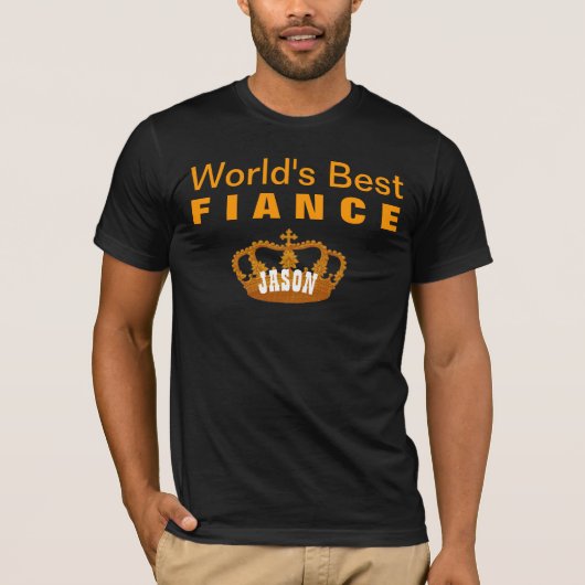 's Werelds beste FIANCE  Gold Crown A12 T-shirt (Voorkant)