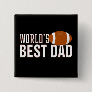 's Werelds beste Football voor vaders Typografie   Vierkante Button 5,1 Cm
