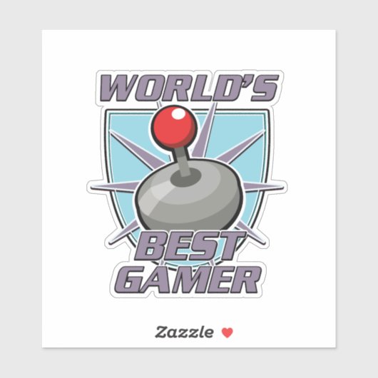 's Werelds beste gamer retro logo Sticker (Vel)
