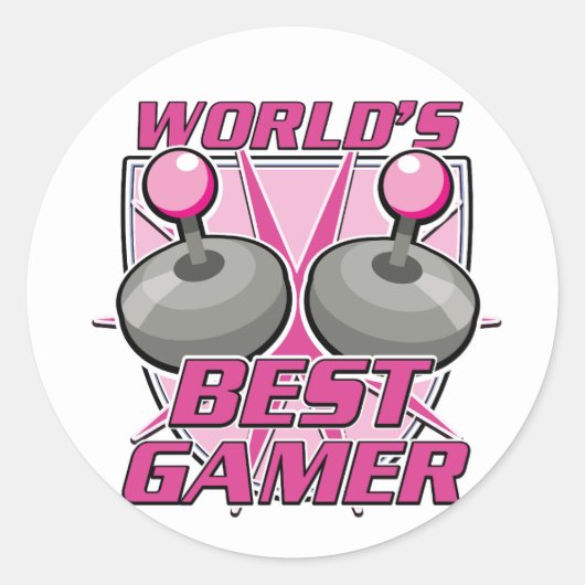 's Werelds beste gamer Ronde Sticker (Voorkant)