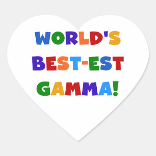 'S Werelds Beste Gamma Heldere Kleuren Geschenken Hart Sticker