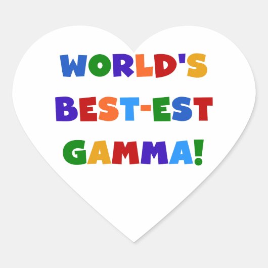 'S Werelds Beste Gamma Heldere Kleuren Geschenken Hart Sticker (Voorkant)