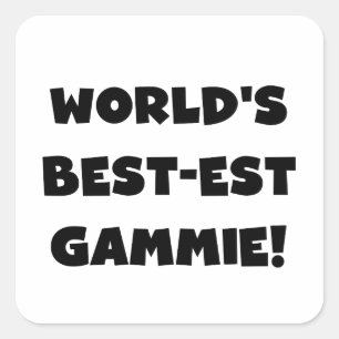 's Werelds Beste Gammie Zwart-wit Cadeaus Vierkante Sticker
