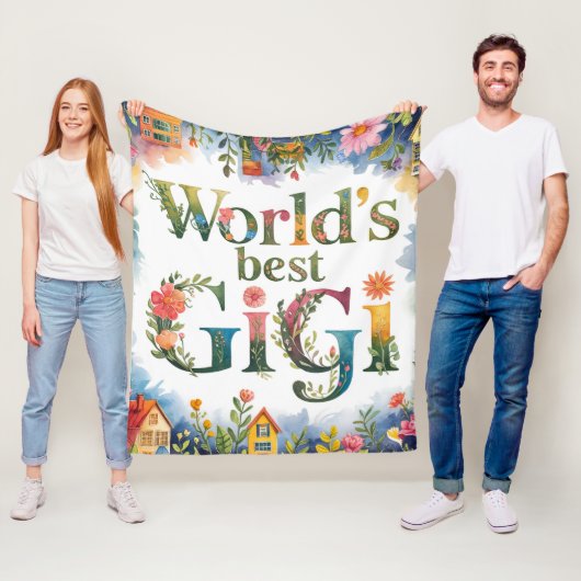 'S Werelds BESTE GIGI Oma Gift Verjaardag Kerstmis Fleece Deken (In situ)
