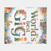 'S Werelds BESTE GIGI Oma Gift Verjaardag Kerstmis Fleece Deken (Voorkant (Horizontaal))