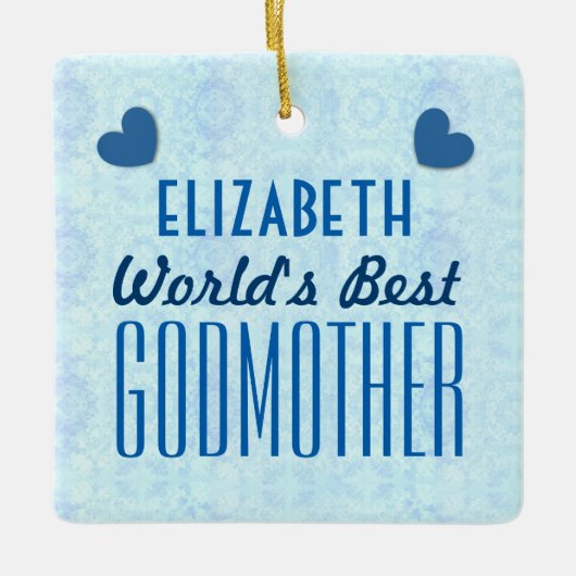 's Werelds beste GODMOTHER met hart A034 Keramisch Ornament (Voorkant)