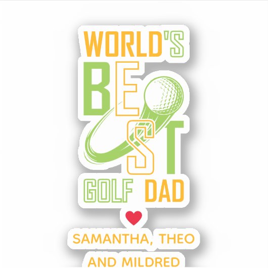 'S Werelds Beste Golf Papa - Grappig & Doordacht C Sticker (Voorkant)