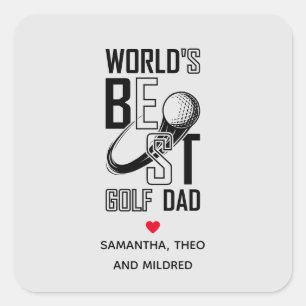 'S Werelds Beste Golf Papa - Grappig & Doordacht C Vierkante Sticker