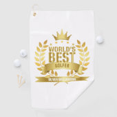 's Werelds Beste Golfer Gold 5 Star Golfhanddoek (Insitu)