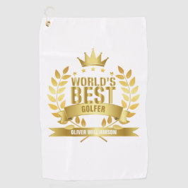 's Werelds Beste Golfer Gold 5 Star Golfhanddoek