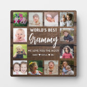 'S Werelds Beste Grammy 12 Foto Grandkids Rustic W Fotoplaat (Voorkant)