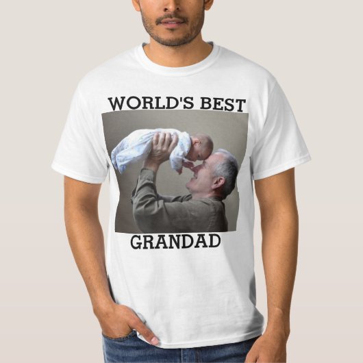 'S WERELDS BESTE GRANDAD Custom Photo Creëer Your  T-shirt (Voorkant)